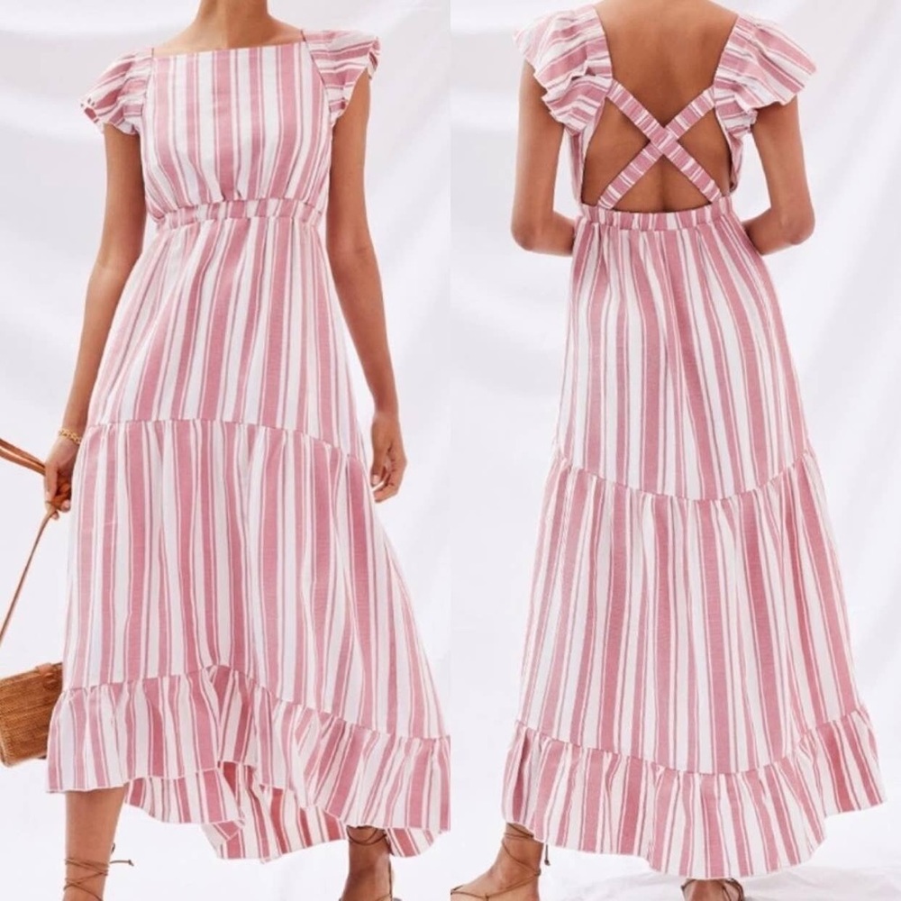 Maeve Red and White Striped Dress